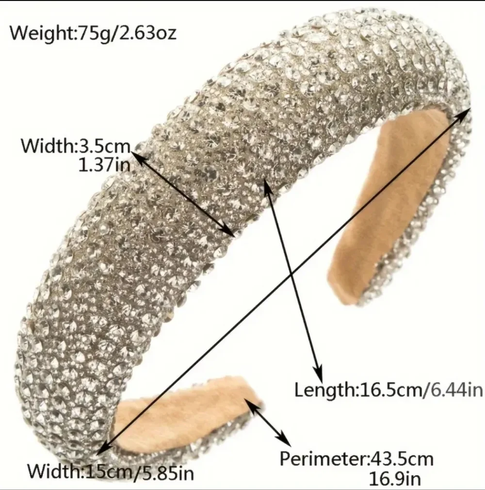 Rhinestone Sparkling Sponge Headband, Scarlet Red  NEW